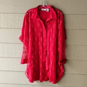 Victoria's Secret long sleeve lace front top M/L